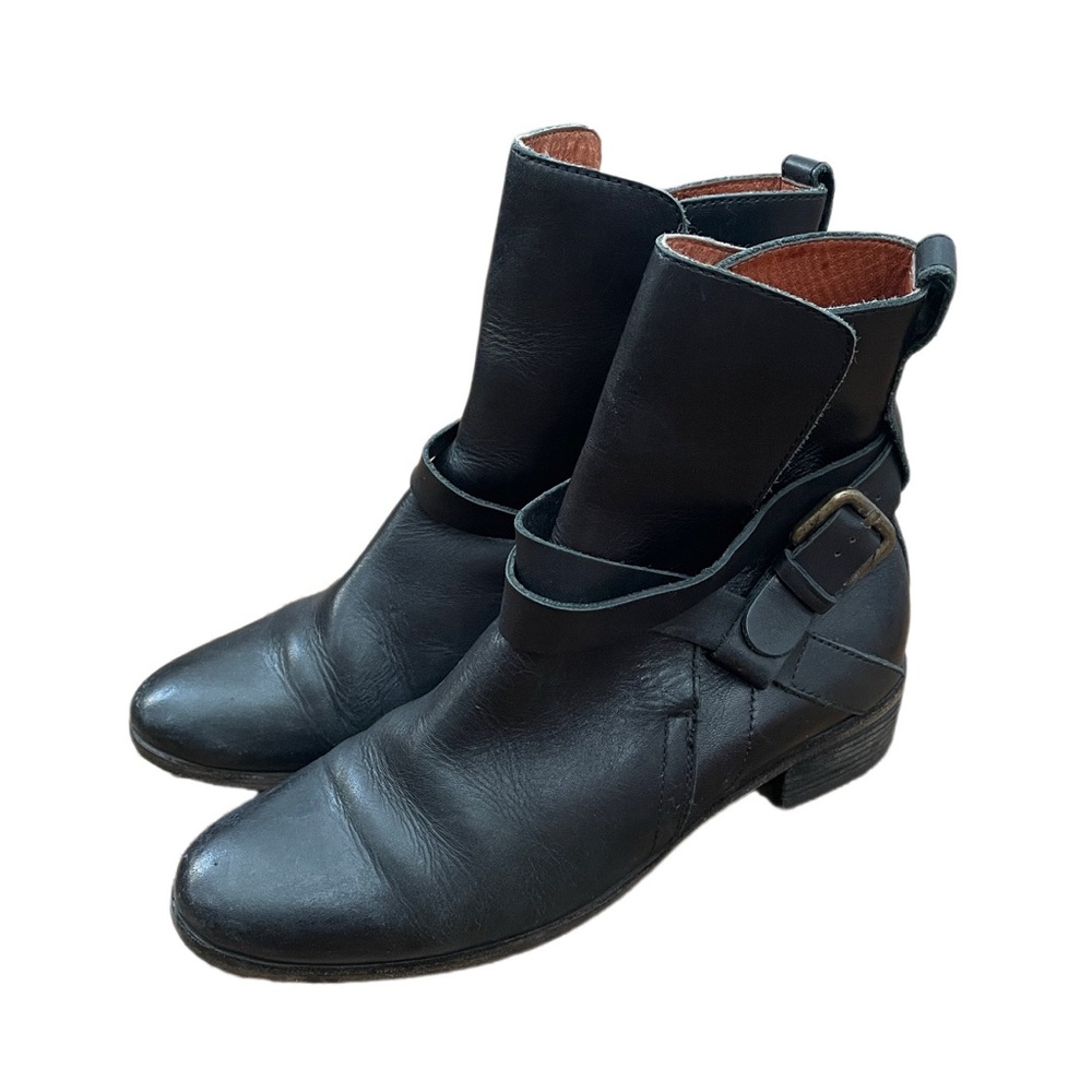 See by Chloe Black Leather Moto Ankle Boots